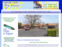 Tablet Screenshot of greenfieldcountrypreschool.com